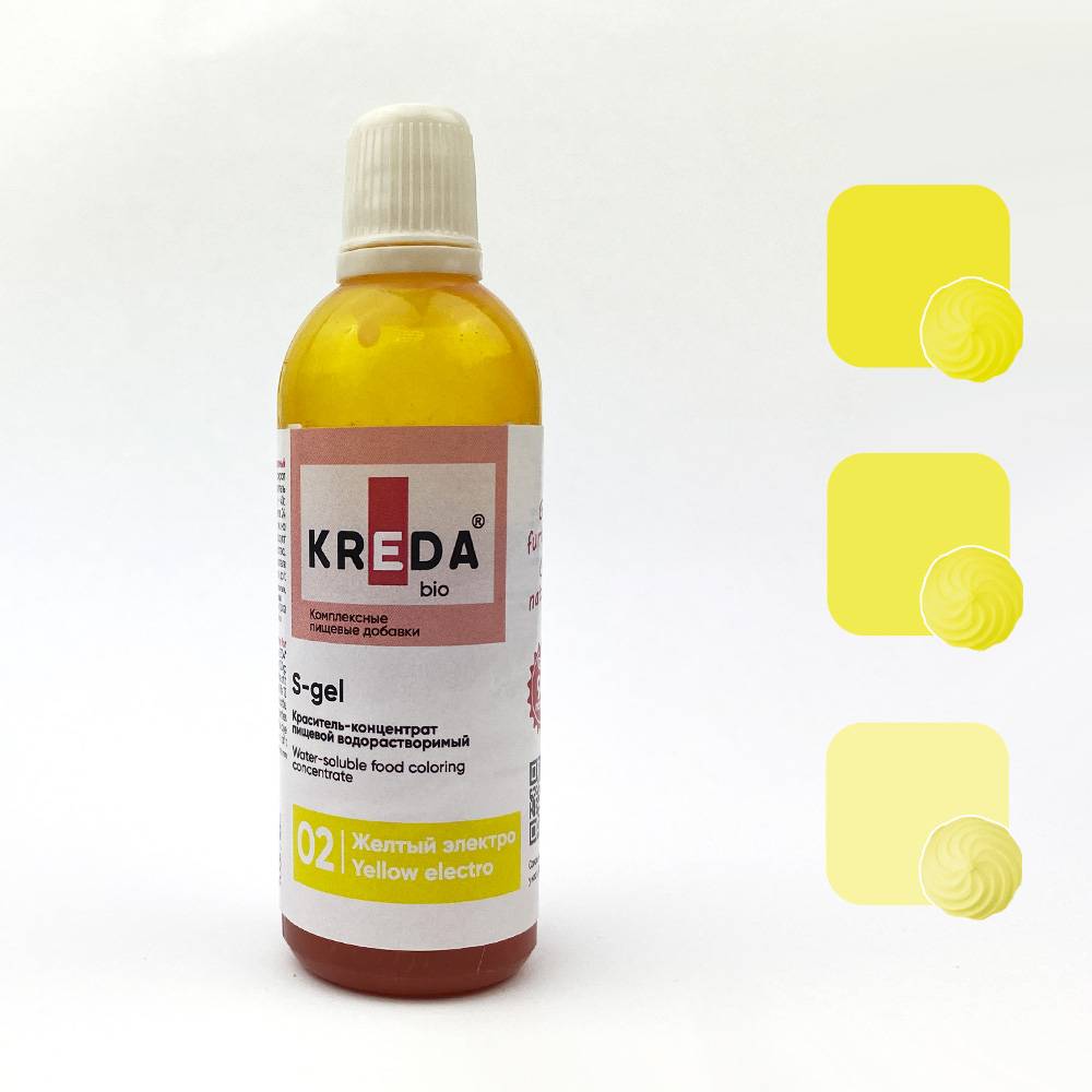 Краситель водорастворимый KREDA S-gel желтый электро, 80г