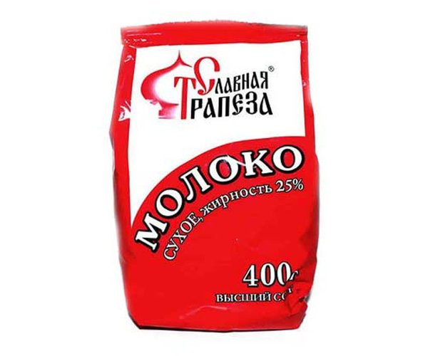 Молоко сухое Славная трапеза, 26% жирность, 400г