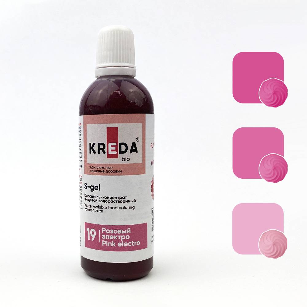 Краситель водорастворимый KREDA S-gel розовый электро, 80г
