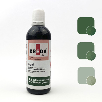 Краситель водорастворимый KREDA S-gel лесная зелень, 80г