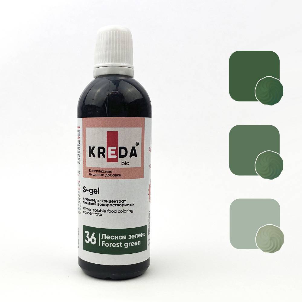 Краситель водорастворимый KREDA S-gel лесная зелень, 80г