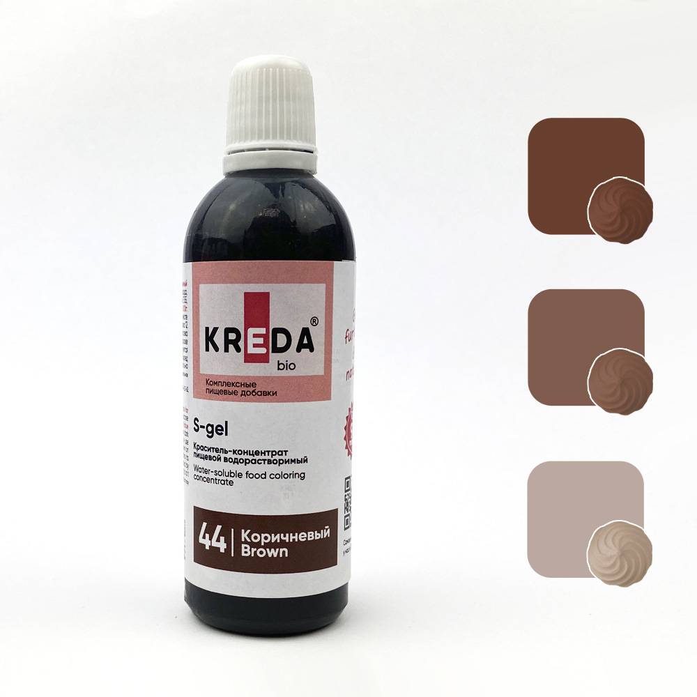 Краситель водорастворимый KREDA S-gel коричневый, 80г