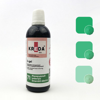 Краситель водорастворимый KREDA S-gel изумрудный электро, 80г