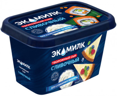 Сыр творожный Экомилк 65%, 350г