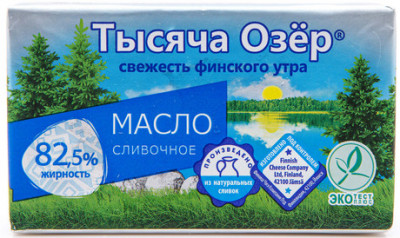 Масло сливочное Тысяча Озер 82,5%