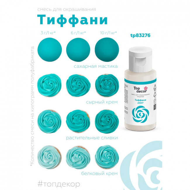Краситель водорастворимый Top Decor, тиффани, 30г