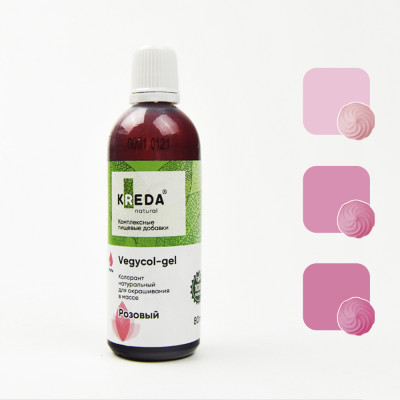 Краситель водорастворимый KREDA Vegycol-gel розовый, 80г