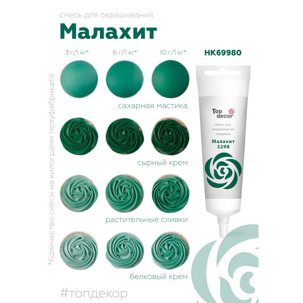Краситель водорастворимый Top Decor, малахит, 100г