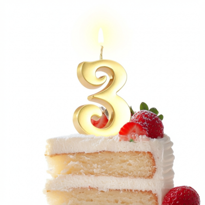 Свеча «Цифра 3» h-5,3см