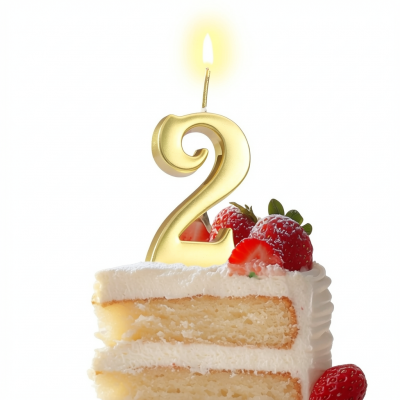 Свеча «Цифра 2» h-5,3см